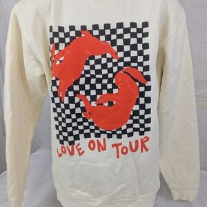 Harry Styles Love On Tour Cream Colored Sweatshirt Red Rabbit Graphics Large